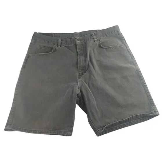 Wrangler Mens 38 Green 8" 5 Pocket Chino Denim Shorts - Picture 2 of 4